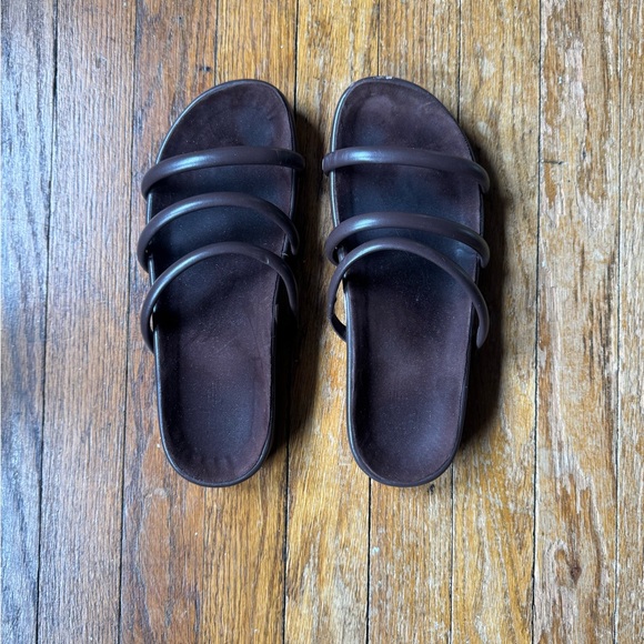 Charlotte Stone Shoes - Charlotte Stone Dolly Brown Slide Sandals